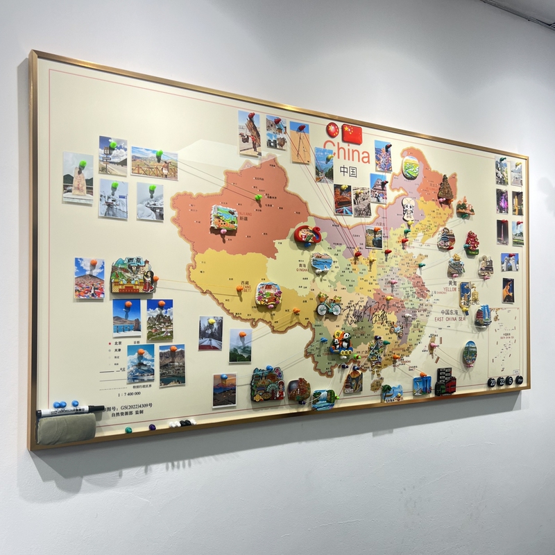 China Travel Check-In Map Wall Hanging Travel Magnetic Refrigerator Magnet Can Be Marked Living Room Decorative Painting Office Wall Painting