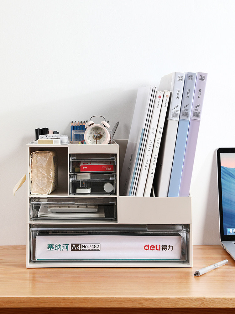 Desktop Storage Box Office Shelve Plastic Drawer-type storage cabinet A4 folder multilayer storage finishing box