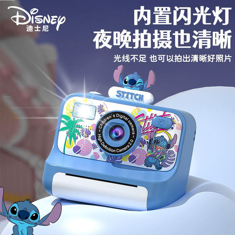 Stitch Polaroid Children's Camera Can Take Photos and Print Disney Baby Toy Birthday Gift for Boys and Girls