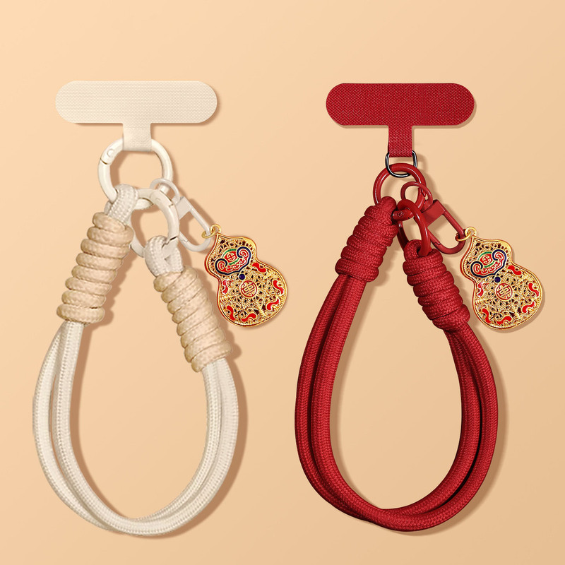 Japanese Demiu Phone Lanyard for Women, Exquisite and High-End, Super Stylish Wrist-Style Woven Gourd Phone Chain Strap