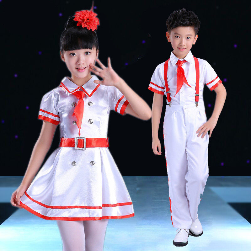 Children's chorus performance clothing I am a red scarf dance performance primary and secondary school students red song choir recitation