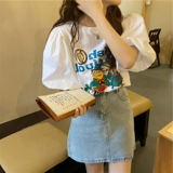 Летняя сексуальная ретро футболка с коротким рукавом, французский ретро стиль, рукава фонарики