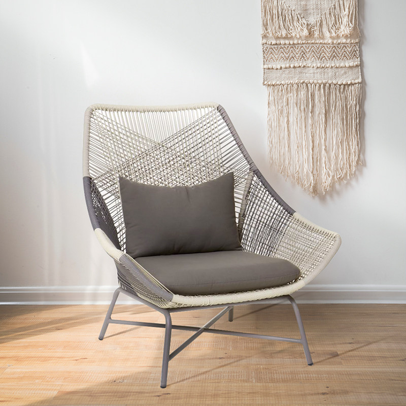 Balcony leisure chair outdoor homestay courtyard garden outdoor outdoor waterproof single rattan chair simple rattan sofa chair