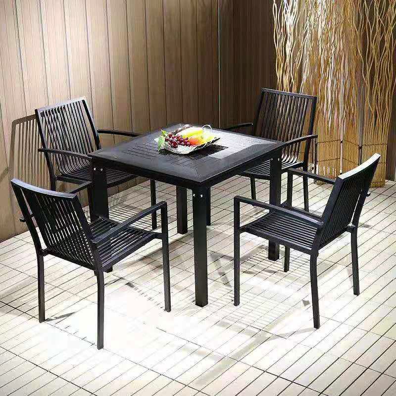 Outdoor tables and chairwood mix CourtyLeisure balcony small tables and chairon open air anti-rain iron outdoor anti-corrosion wooden tables and chairs
