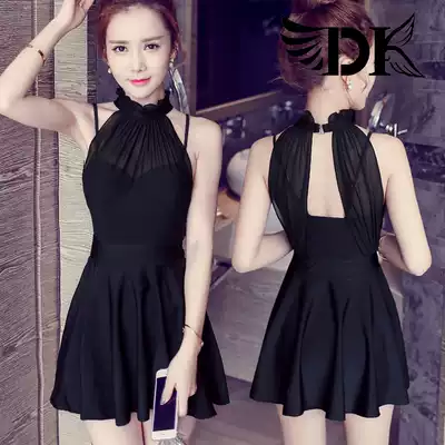 DK2021 new swimsuit women's belly thin chest gathered sexy conservative flat corner one-piece dress hot spring swimsuit