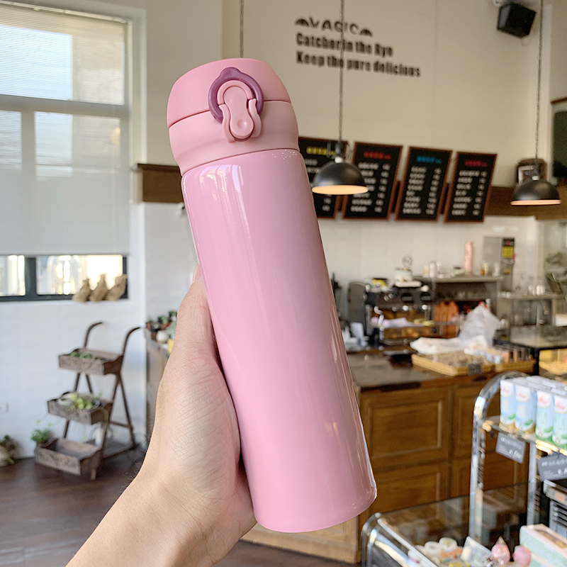 Korean version of insulated cup female students Jane about cute large capacity small fresh stainless steel water glass portable bouncing lid tea cup