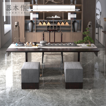 New Chinese Solid Wood Kung Fu Tea Table Tea Table Integrated Modern Chinese Tea Table And Chairs Tea Room Bubble Tea Table White Wax Wood Table