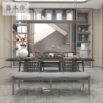 New Chinese solid wood tea table living room log tea table and chairs Composition All solid wood Zen Serie Home Modern Chinese small tea table