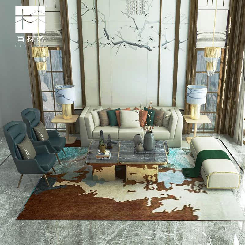 Postmodern sofa tea table combined port style light lavish minimalist Villa Ideostyle New Villa-like furniture Customised