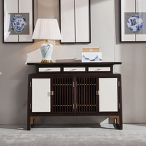 New Chinese Solid Wood Dining Cabinet Modern Chinese Kitchen Cabinet Cabinet Living Room Kitchen Lockers Against Wall Household Wine Cabinet