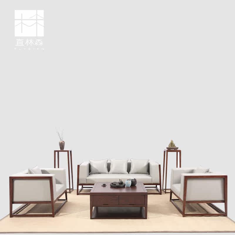 New Chinese sofa Villa Clubhouse Living Room Solid Wood Sofa Combined Modern Minimalist board room with innate innate furniture