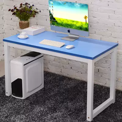 Home computer desk Student desk Simple modern desktop steel wood desk Conference table Pink blue desk