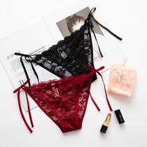  Buy 3 get 1 free Lace openwork sexy womens underwear Size size transparent low waist ultra-thin perspective briefs