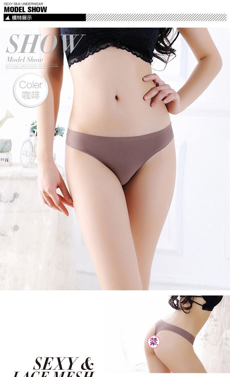 Một mảnh băng lụa thong nữ cảm giác eo thấp không có dấu vết quần T nóng vô hình cám dỗ đồ lót châu Âu và Mỹ mỏng quan sip nu