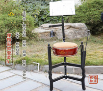 Buddhist instruments cowhide drum Buddhist drum cowhide flat drum Taiwan solid wood three-legged flat drum tambourine 14-inch Buddhist drum