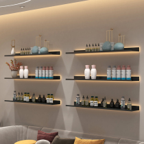 Modern minimalist milk tea shop coffee shop luminous wall storage shelf bookshelf wall hanging one-word figure laminate display rack