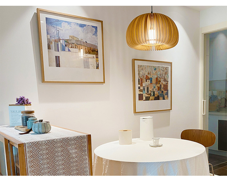 良时吉光 实木日式餐厅卧室复古南瓜小吊灯 天猫优惠券折后¥268包邮(¥447-179)