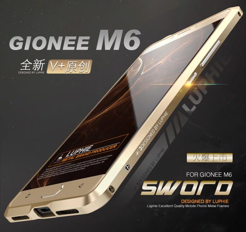 Luphie Blade Sword Slim Light Aluminum Bumper Metal Shell Case for Gionee M6 Plus & Gionee M6