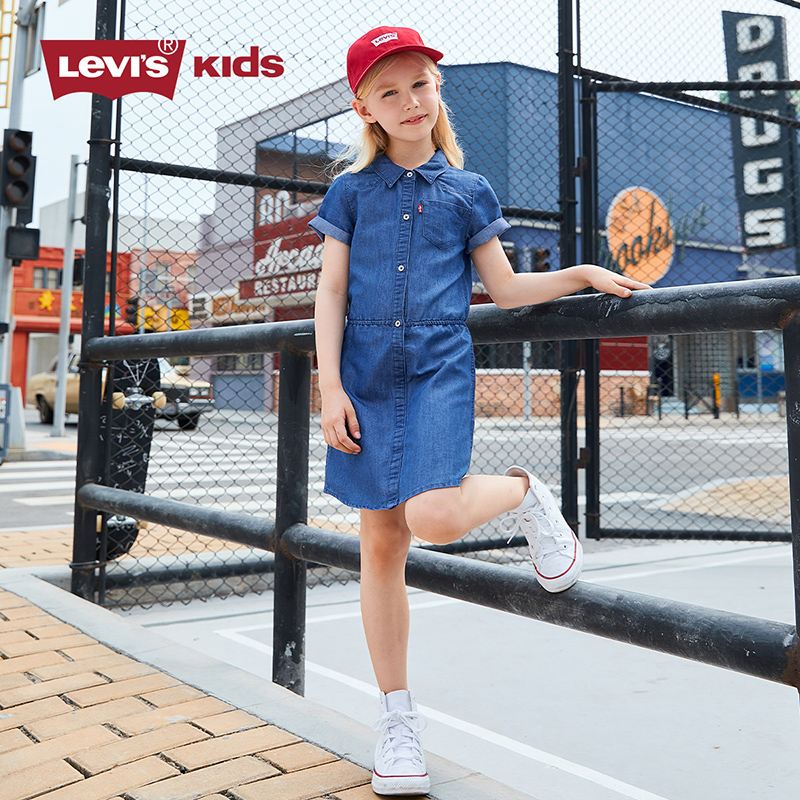 Levi’s 李维斯 21年夏季新款 女童牛仔短袖连衣裙 天猫优惠券折后￥159包邮（￥219-60）110~160cm码2色可选