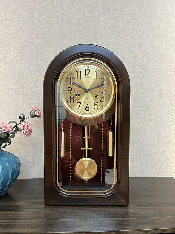 Pure Copper Mechanical Movement, Can Be Placed on a Stand or Hung, Clock with Hourly Chime, Wind-Up, New Chinese Style, Large Pendulum Clock, Desk Clock, Table Clock