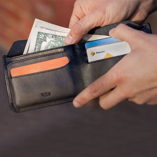 Australian Bellroy Hide Seek rfid black men's short purse carded leather light thin leather wallet