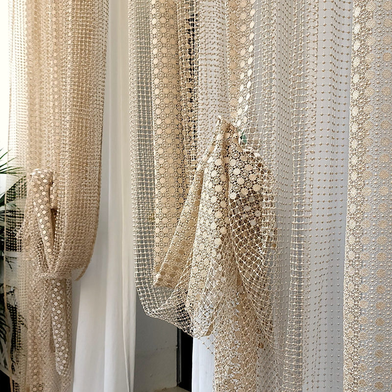 Golden Hollow-Out Sheer Curtains, Modern European, French, American, Chinese Style, Light Luxury Living Room, Imported Villa Curtains, Balcony Golden Hollow-Out Sheer Curtains, Modern European, French, American, Chinese Style, Light Luxury Living Room, Imported Villa Curtains, Balcony