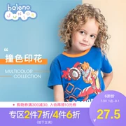 Baleno Benny Road Children Wear Children Armor Armor In Áo thun ngắn tay Cotton Trung bình Big Boy Boy Summer - Áo thun