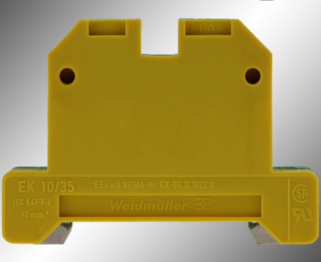 German Weidmüller grounded end word rail style platoon EK10 35 0661360000