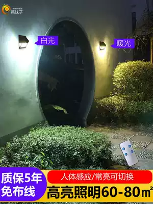 Outdoor solar lighting wall lamp garden lamp human body induction LED highlight Wall door lamp household street lamp