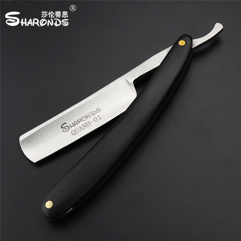 Black wood handle old shave knife for home commercial manual scrape face knife men's razor brow knife