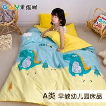 Childrens kindergarten quilt three-piece set nap with core baby cot product cotton quilt cover baby into the kindergarten six-piece set