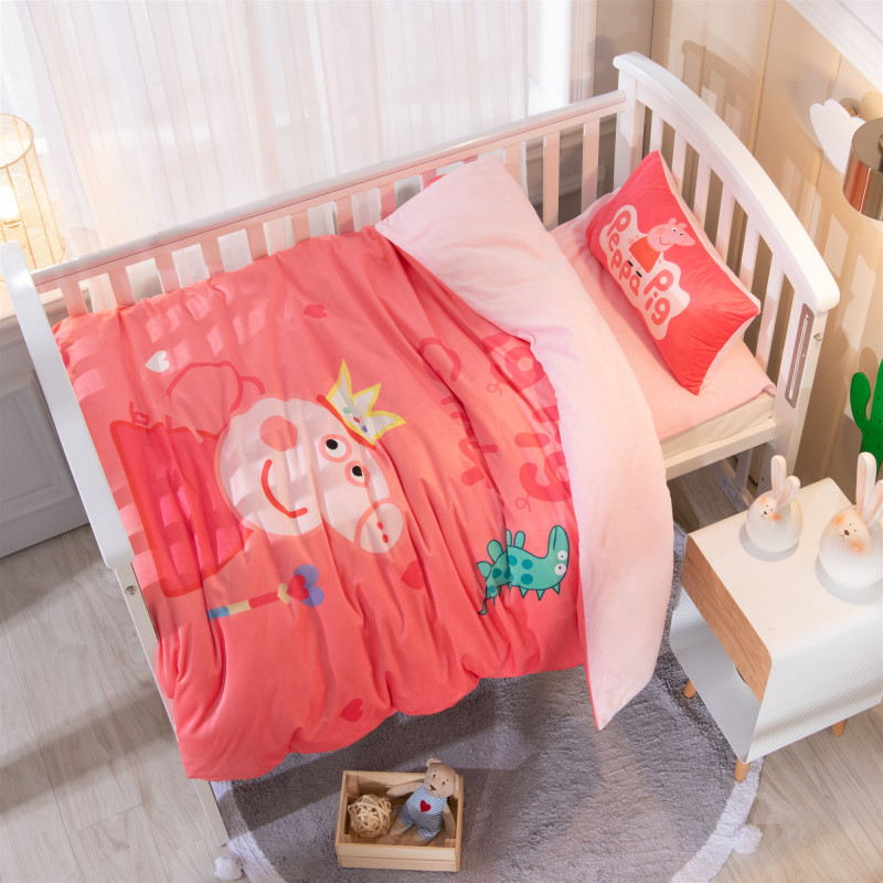 Children's kindergarten quilt three-piece set winter thick warm baby velvet coral velvet baby noon bed mattress with core