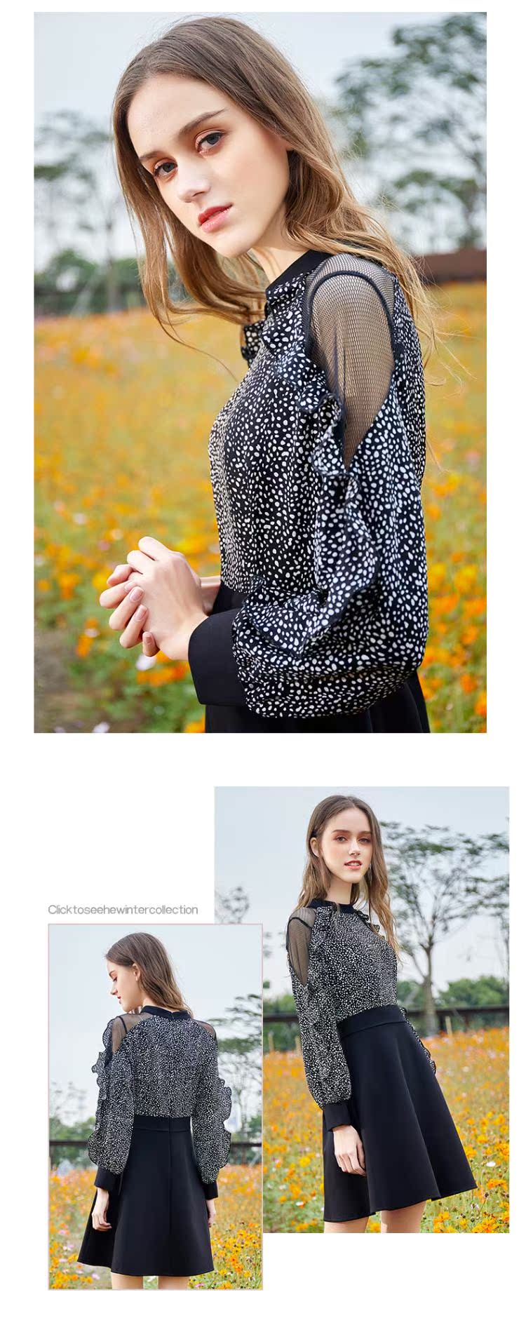 Xuân 2019 mới lưới nối lưới giả váy hai dây A-line lady hẹn hò nữ ruffle - A-Line Váy mẫu váy chữ a