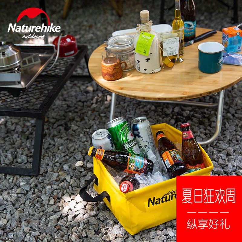 NH mobile customer outside retractable self-supporting portable travel folding bucket large-capacity travel fruit basin laundry basin