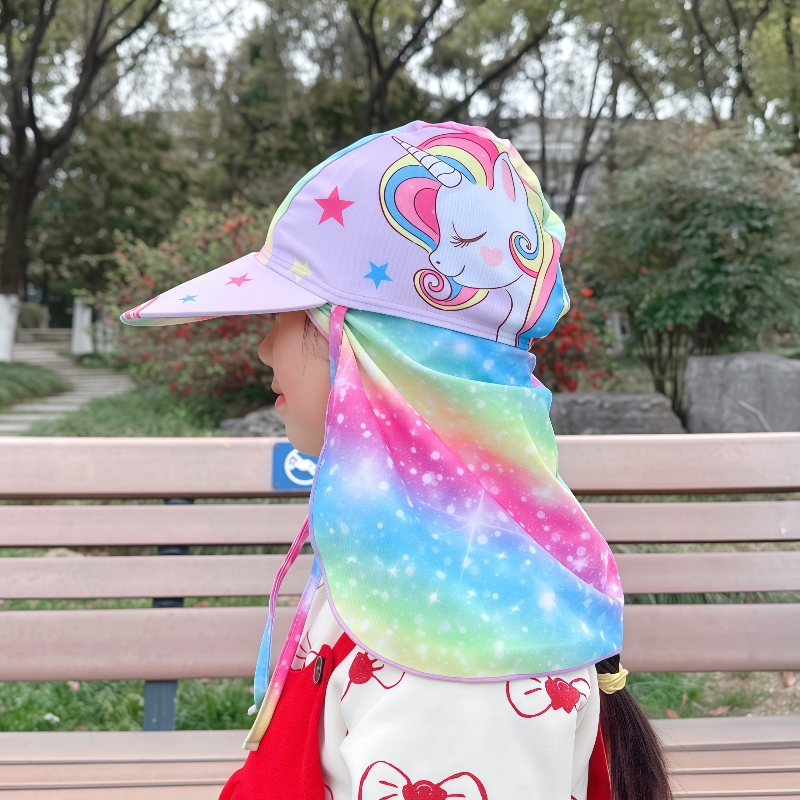 Children's Swimming Cap for Girls, Large Brim, New Sun Hat, Medium and Large Size, Girls' Beach Outdoor Sun Protection Hat, Unicorn Fashion Children's Swimming Cap for Girls, Large Brim, New Sun Hat, Medium and Large Size, Girls' Beach Outdoor Sun Protection Hat, Unicorn Fashion