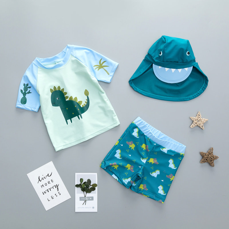 2022 New Children's Swimsuit Two Pieces Short Sleeve Boys Swimsuit Cartoon Baby Swimsuit Swimsuit for Baby Short - Sleeve Baby Swimsuit