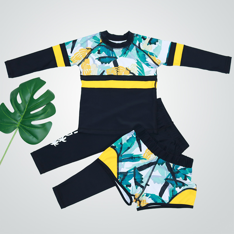 Children's swimsuit Two-piece three-piece set Boy girl Middle child Long sleeve trousers Baby wetsuit Jellyfish snorkeling suit