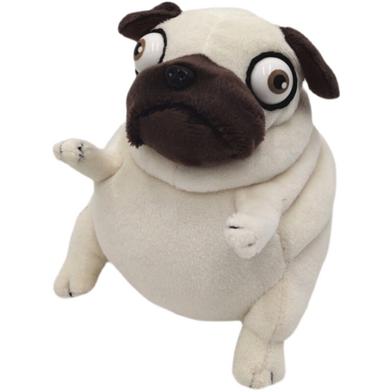 Funny and Cute Plush Toy of a Pug Named Pig, a Basset Hound Doll, Silly Dog Male Student Doll