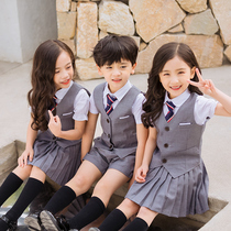 Kindergarten Garden clothes Summer clothes Inn College Wind Primary school uniforms suit Short sleeves shirts Childrens class uniforms Graduation clothes