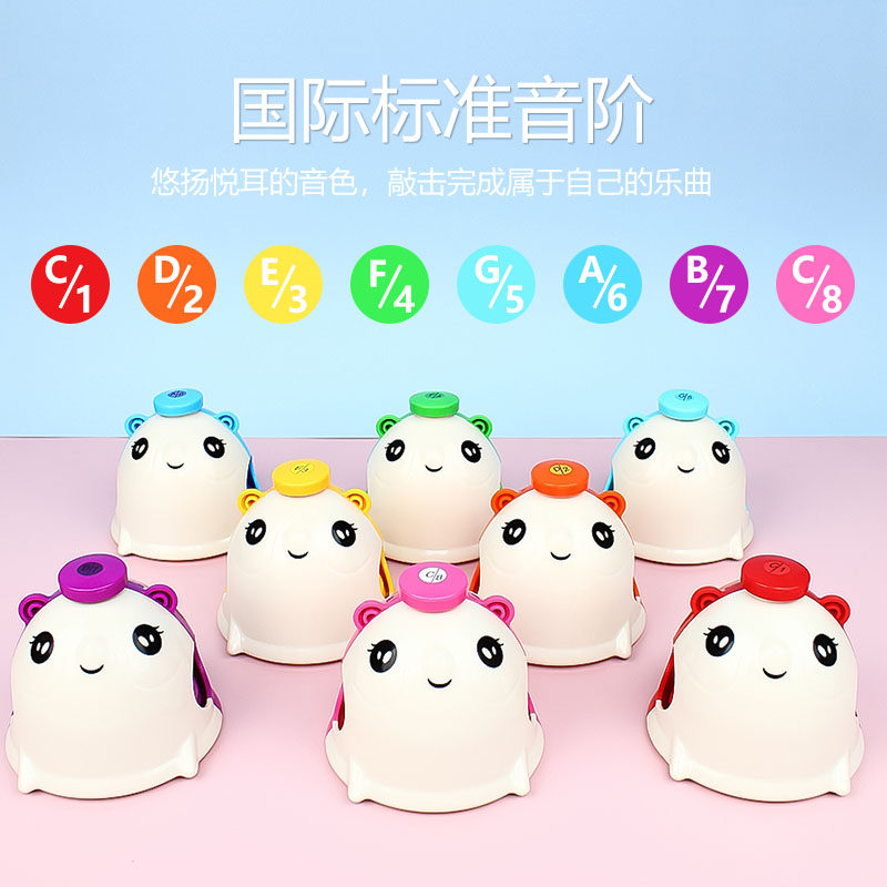 ORF Musical instrument Mouse 8-tone bell 8-tone bell Floor mat Percussion instrument Melody sound sense class bell Fat Mouse bell