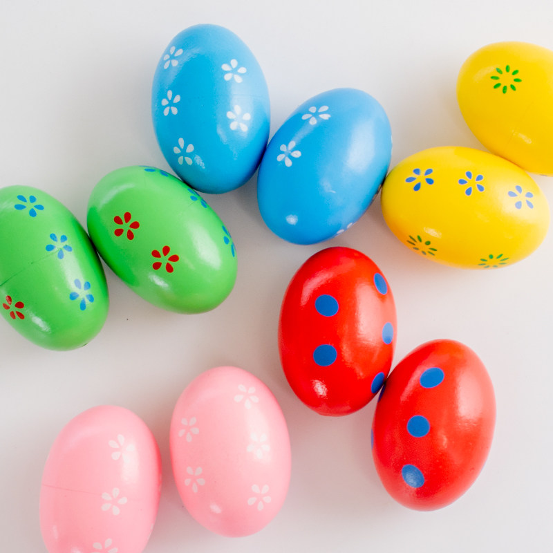 Wooden sand hammer log sand eggs can bite baby grip toy Orff percussion instrument sand ball children's instrument