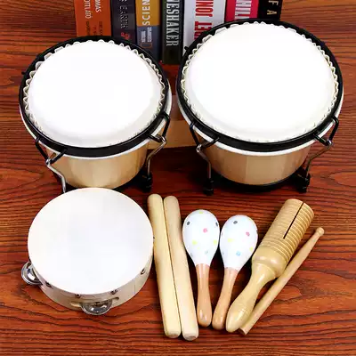 Bango drum Orff percussion instrument Kangjia drum early education music teaching aids African drum Bongo cowhide drum 6 7 inch