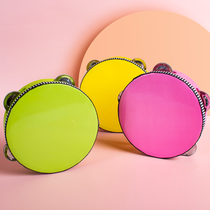 Dance Colorful Childrens Tambourine Kindergarten Home Wooden Hand Clap Drum Rattle 1-3 Years Old