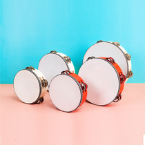 Orff musical instrument double-row tambourine childrens dance percussion instrument imitation sheepskin tambourine kindergarten rattle hand drum