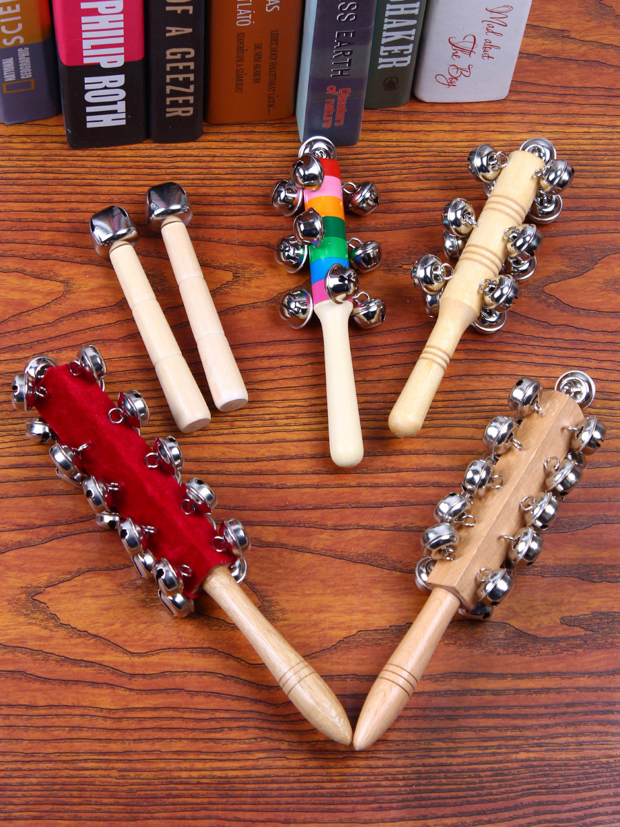 ORF percussion children rattles string bells 21 bells Stick bells Kindergarten music teaching aids Children follow-up training