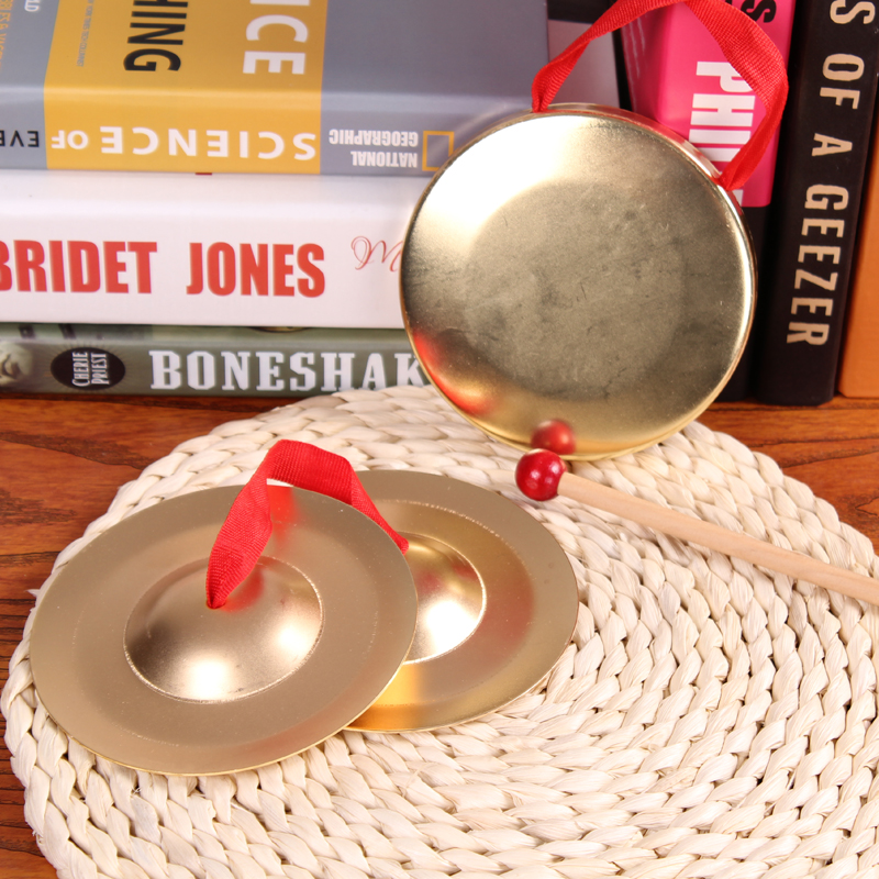 12cm Bronze Cymbal Cymbals Cymbal Drum Children's Toy Kindergarten Performance Three Halfolph Musical Instruments Performance Bronze-polished gong