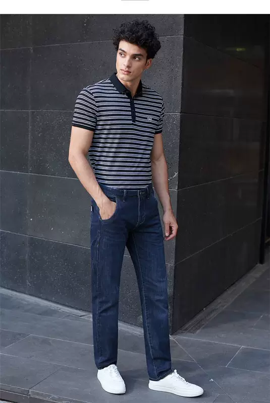 Edenberg nam xuân hè mới quần jeans nam kinh doanh giản dị denim thẳng quần dài nam thủy triều - Quần jean quần jean nam cao cấp