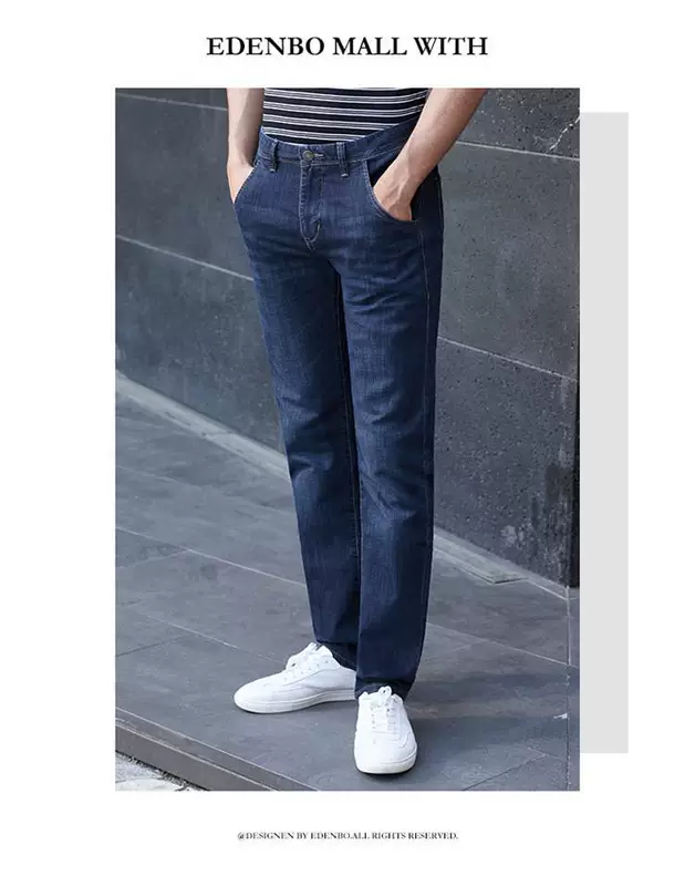 Edenberg nam xuân hè mới quần jeans nam kinh doanh giản dị denim thẳng quần dài nam thủy triều - Quần jean quần jean nam cao cấp