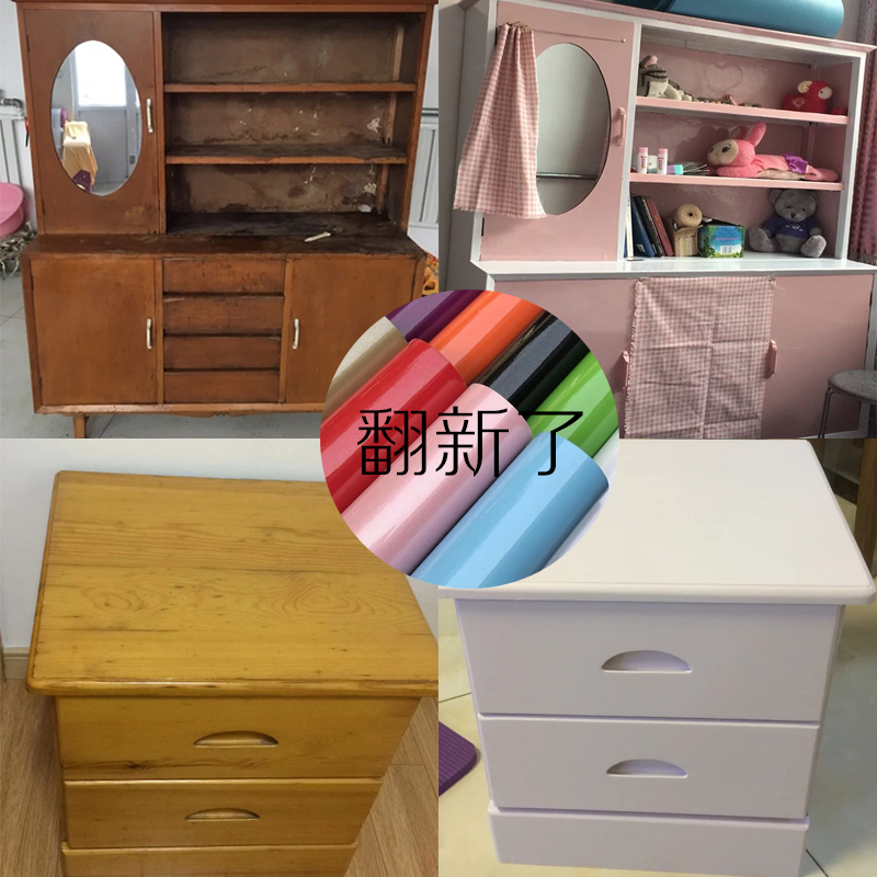 Cabinet Furniture Stickers Self-Adhesive Wallpaper Wallpaper Waterproof Kitchen Overall Closet Cabinet Door Post Old Wardrobe Makeup Desk Renovation Renovation