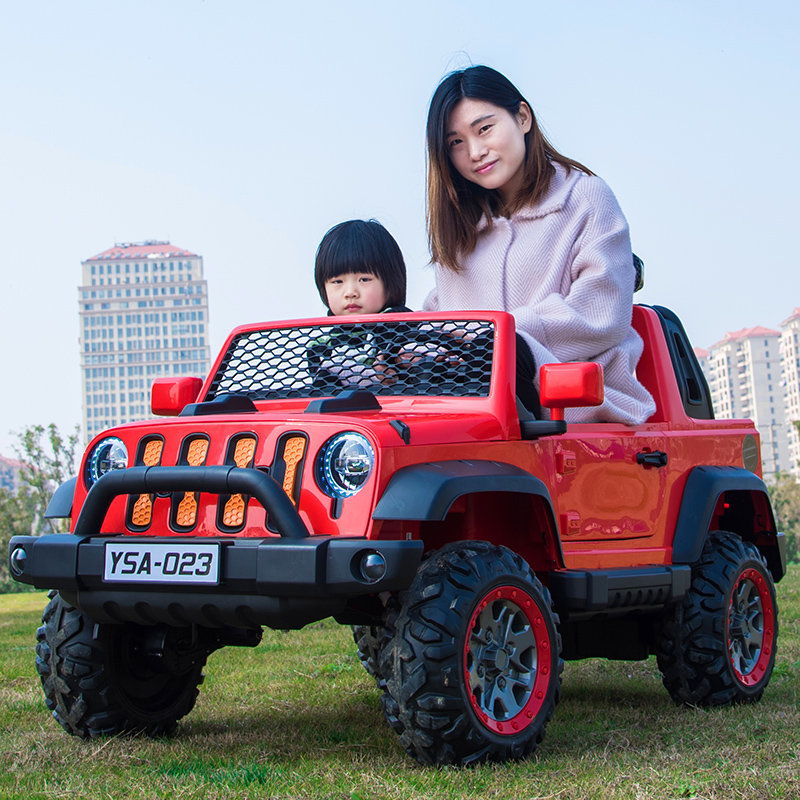 Super double children's electric car four-wheel drive off-road children's four-wheel remote control car children's toy car can sit adults